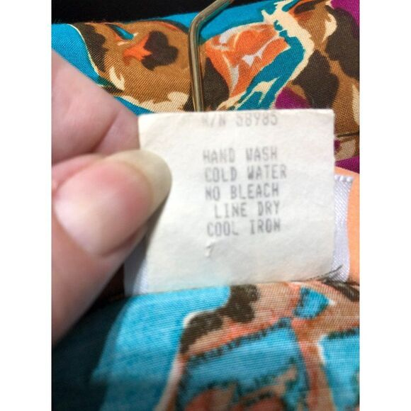 Clio SML Teal Orange Boho Button Down Top - Picture 6 of 6